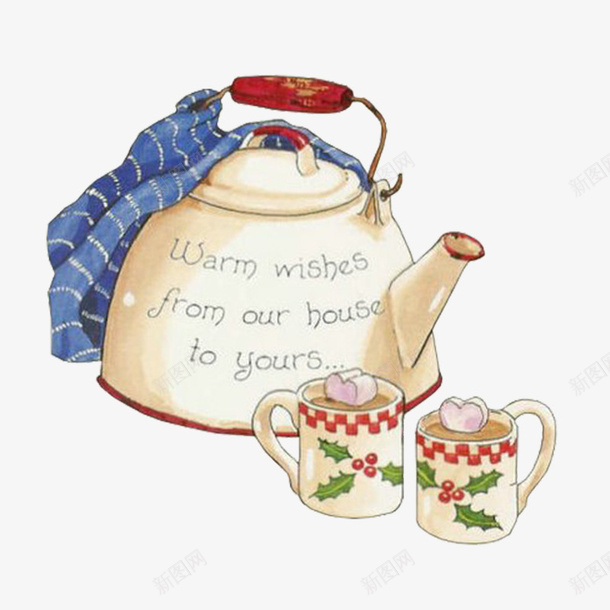 手绘茶壶png免抠素材_新图网 https://ixintu.com 创意 卡通 手绘 杯子 茶壶