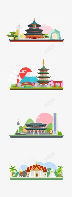 手绘风景素材