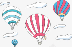 旅游热气球图片夏日旅游卡通热气球矢量图高清图片