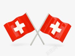 小型手拿瑞士国旗素材