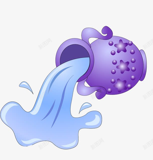 紫色的瓶子png免抠素材_新图网 https://ixintu.com 卡通 星座 水瓶座 简笔 紫色的 装饰
