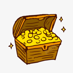 木箱中的金币素材
