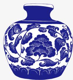龙纹双耳青花瓷古风瓶罐高清图片