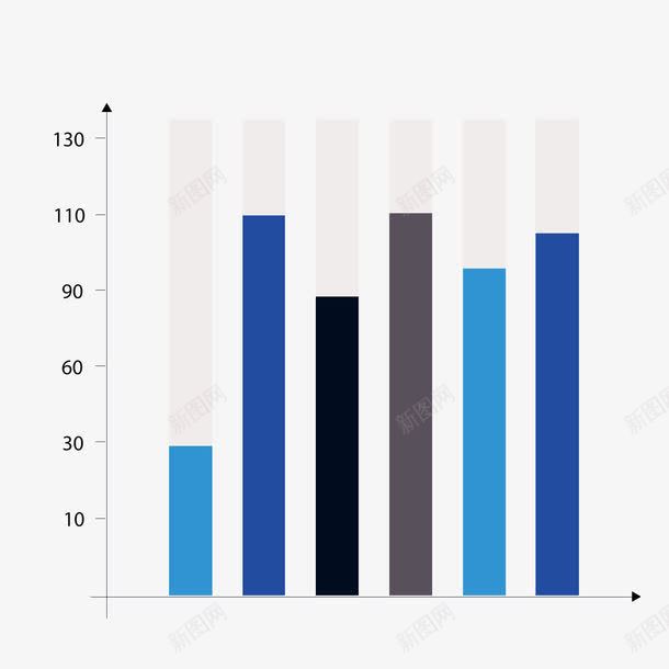 蓝色柱形分析图png免抠素材_新图网 https://ixintu.com 分析 数据 柱形 蓝色