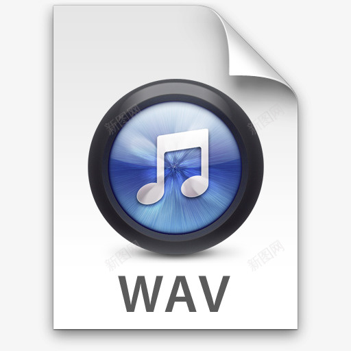 WAV蓝色iTunes的文件类型的图标png_新图网 https://ixintu.com WAV blue iTunes wav 蓝色