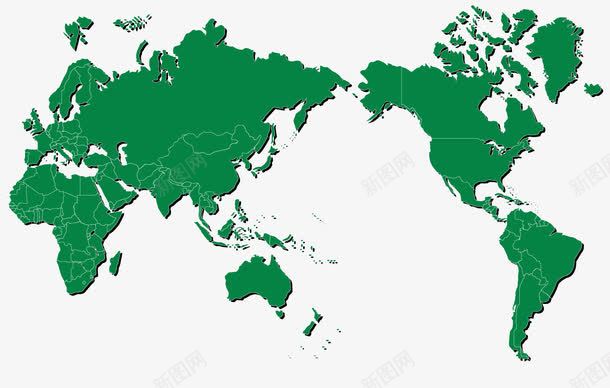 绿色基调世界地图png免抠素材_新图网 https://ixintu.com 世界 地图 绿色