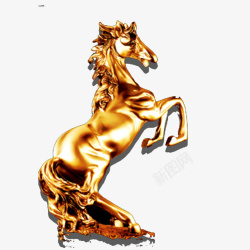 奔腾的马儿金色的马高清图片