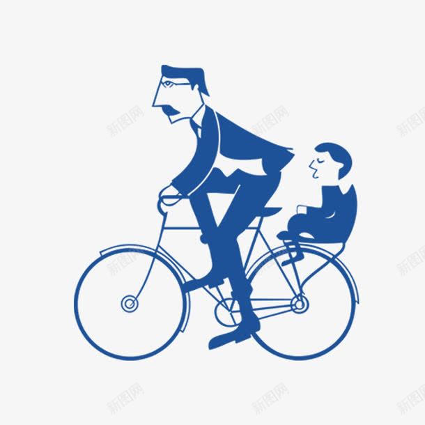 骑自行车的父子png免抠素材_新图网 https://ixintu.com PNG 卡通 父子 自行车