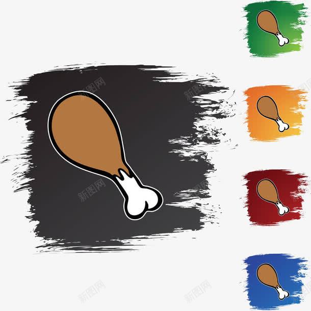 鸡腿图标png_新图网 https://ixintu.com 卡通手绘 卤肉 卤鸡腿 吃的 图标 肉 食物 鸡肉 鸡腿