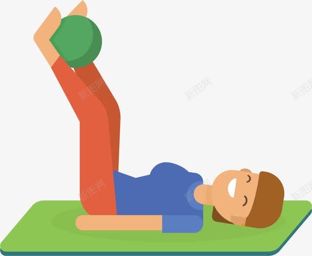 瑜伽康复训练png免抠素材_新图网 https://ixintu.com 卡通手绘 复健 康复训练 瑜伽 瑜伽垫 运动康复 锻炼