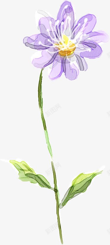 手绘清新紫色花朵创意png免抠素材_新图网 https://ixintu.com 创意 清新 紫色 花朵