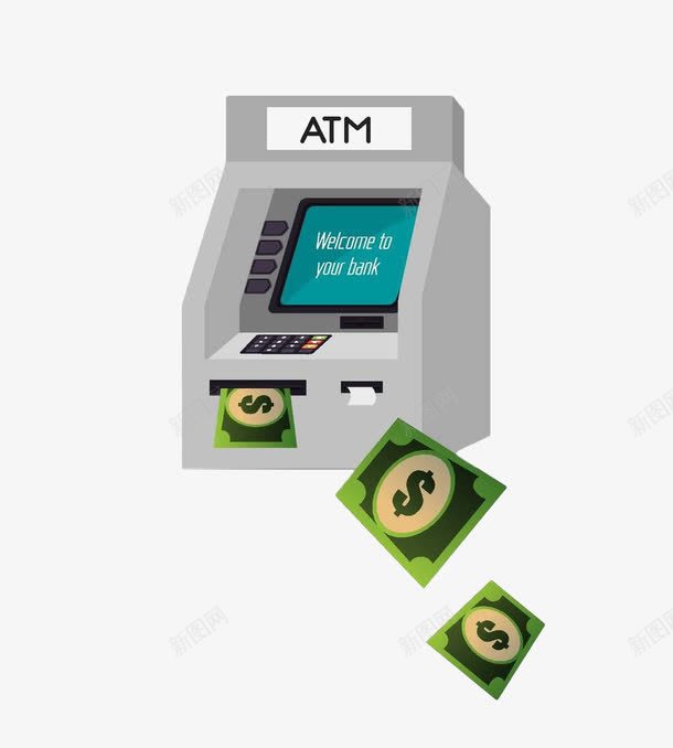 手绘ATM机图标png_新图网 https://ixintu.com 出票 图标 手绘 货币