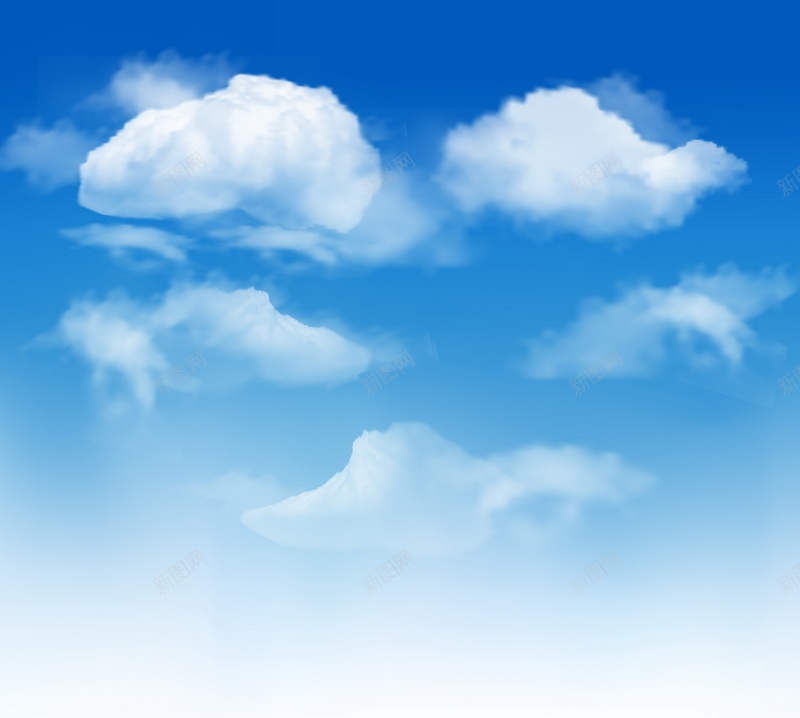 蓝色天空矢量图ai设计背景_新图网 https://ixintu.com 云朵 天空 白云 蓝色 矢量图