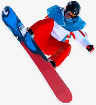 滑雪png免抠素材_新图网 https://ixintu.com 人物 滑雪 红色 蓝色 运动