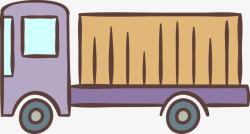 紫色货车卡通汽车矢量图高清图片