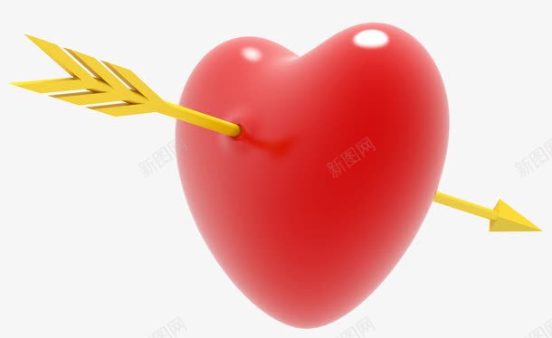 一箭穿心png免抠素材_新图网 https://ixintu.com 一箭穿心 气球 红色爱心 金色的箭