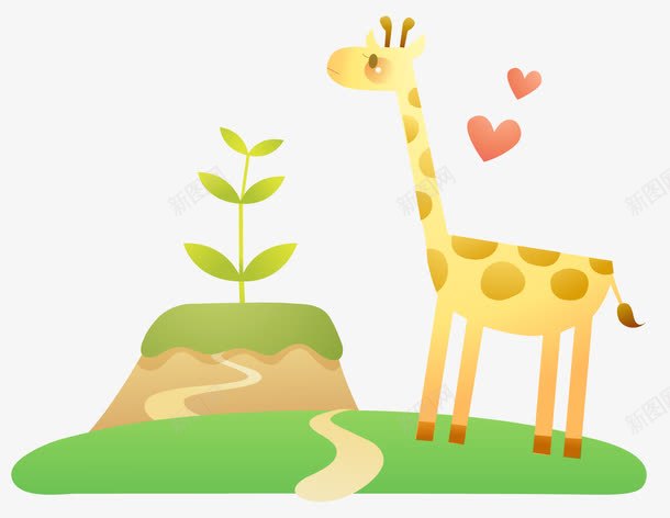 长颈鹿树png免抠素材_新图网 https://ixintu.com 幼儿平面设计 教育装饰 装饰图案 长颈鹿
