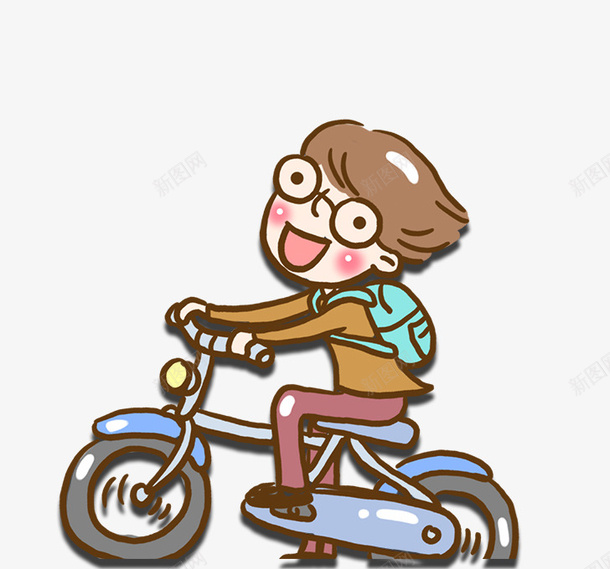 卡通男孩骑自行车装饰图案png免抠素材_新图网 https://ixintu.com 免抠PNG 卡通 男孩 装饰图案 骑自行车