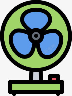 空气流通绿色电扇图标矢量图高清图片