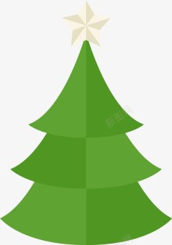 冬日绿色星星圣诞树素材