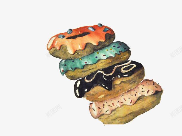 彩绘甜甜圈png免抠素材_新图网 https://ixintu.com 彩绘甜甜圈图 手绘面包 甜甜圈 面包 食物
