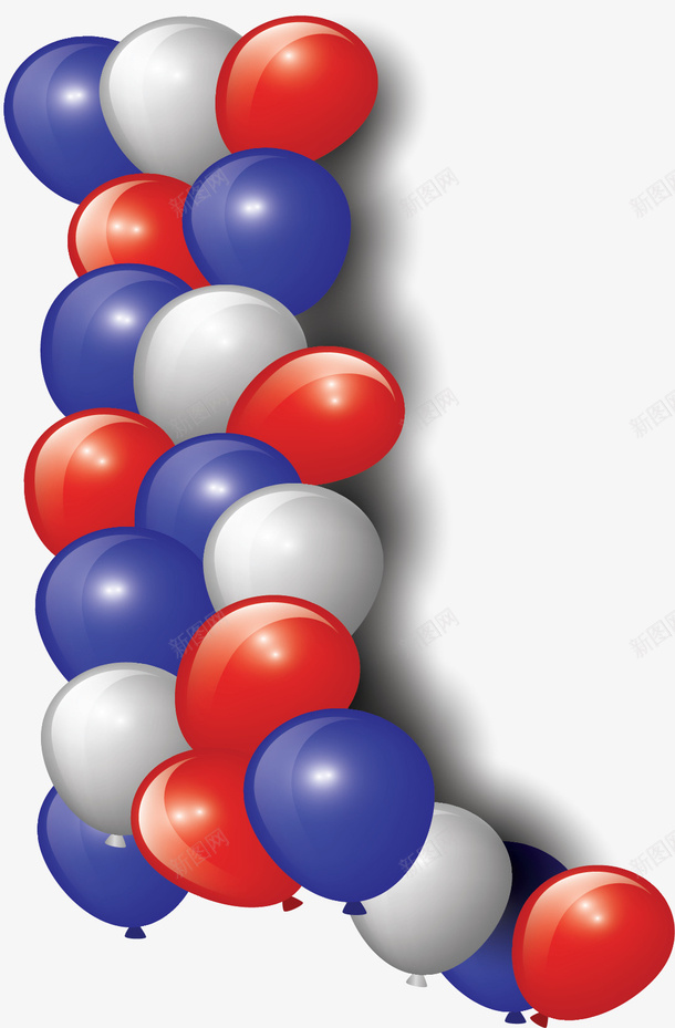 红白蓝色节日气球矢量图ai免抠素材_新图网 https://ixintu.com 儿童节 气球 气球束 矢量png 红白蓝 节日气球 矢量图