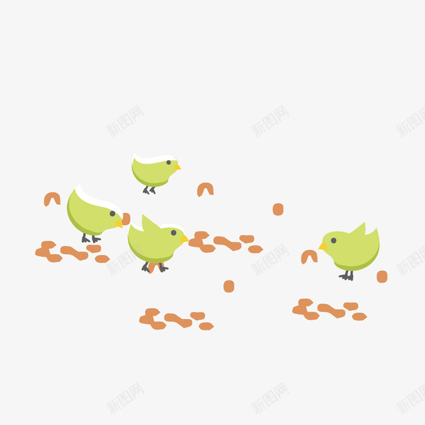 一群可爱的小动物觅食矢量图ai免抠素材_新图网 https://ixintu.com 卡通设计 小鸡 小鸡啄米 平面设计 手绘小鸡 觅食动物 矢量图