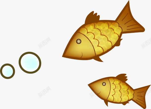 手绘小鱼矢量图ai免抠素材_新图网 https://ixintu.com 小鱼 手绘 水泡 矢量图