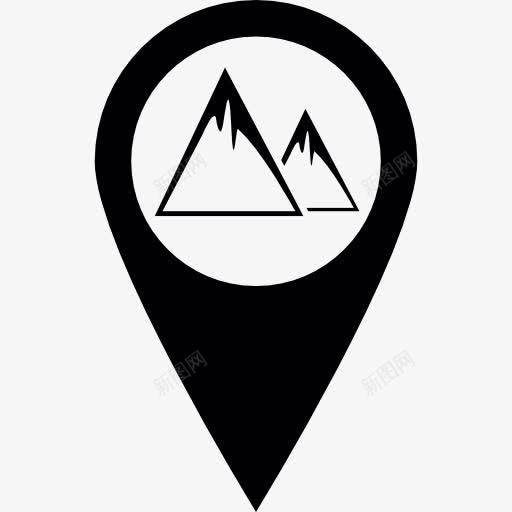 山针图标png_新图网 https://ixintu.com 地图 地图和国旗 地图指针 地图的占位符 山 滑雪 高度
