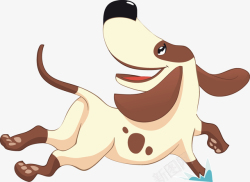 张大嘴巴笑的狗卡通手绘动物小花狗插画矢量图高清图片