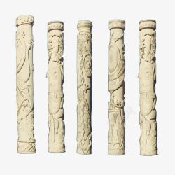 中国风石柱雕塑素材