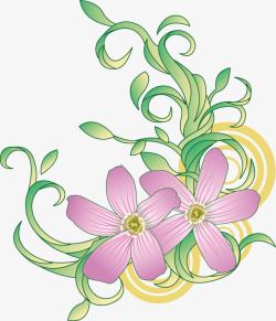 卡通植物花卉装饰矢量图素材
