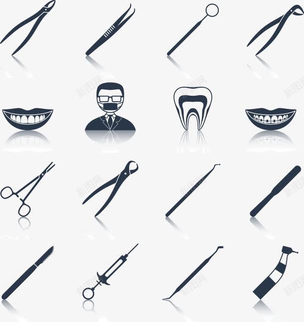 牙科工具标图标png_新图网 https://ixintu.com 医疗元素 工具图标 牙科 装饰
