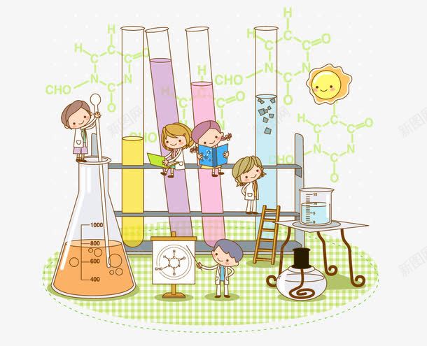 卡通医生png免抠素材_新图网 https://ixintu.com 卡通医生 容器 烧杯 试管