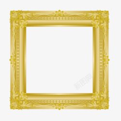 金色质感欧式相框放大框矢量图素材