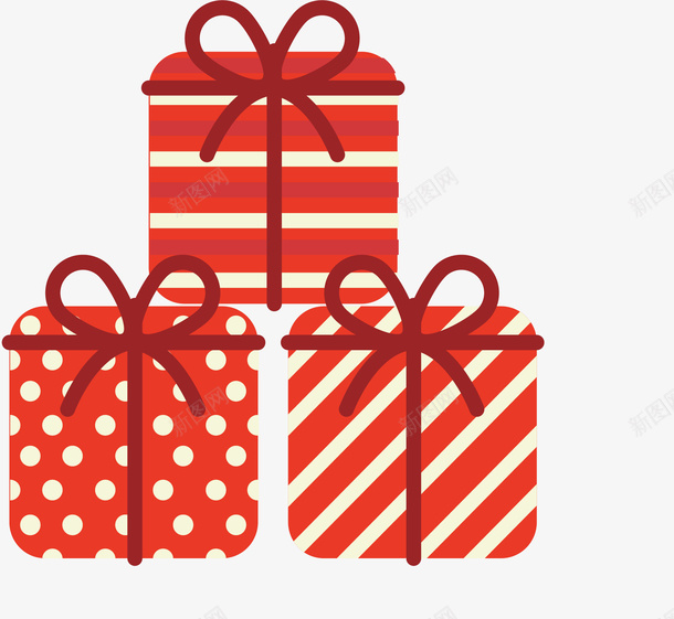 圣诞节红色的礼盒矢量图ai免抠素材_新图网 https://ixintu.com 圣诞节 圣诞节礼盒 矢量png 礼物堆 礼盒 红色礼盒 矢量图