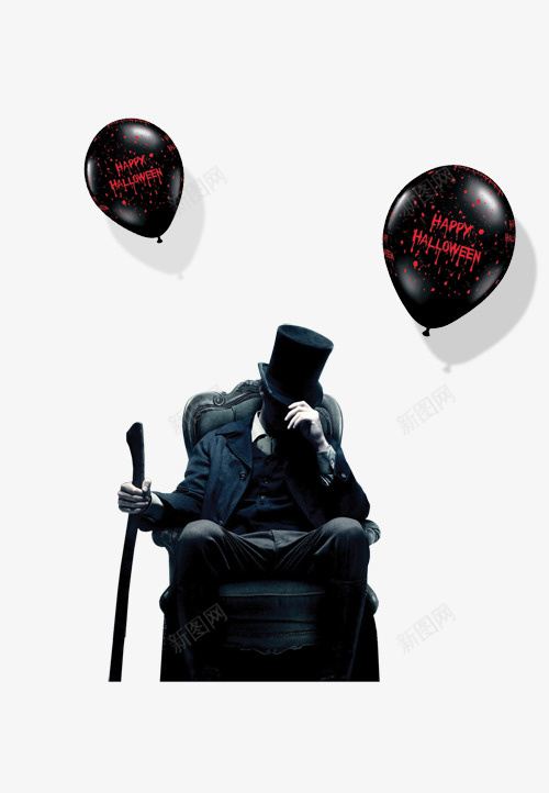 万圣节组织者psd免抠素材_新图网 https://ixintu.com 万圣节 海报素材 黑色气球