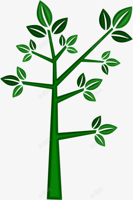 卡通手绘绿色植物png免抠素材_新图网 https://ixintu.com 创意树叶 卡通 绿叶子 绿色树枝