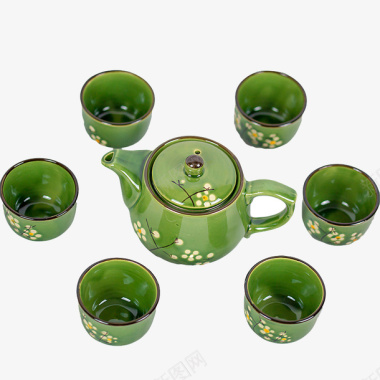 绿色茶具古风茶具图标图标