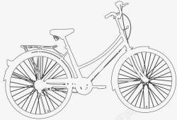 仿捷淑女自行车自行车轮廓高清图片