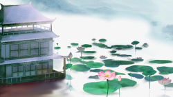 中国风手绘背景元素图素材