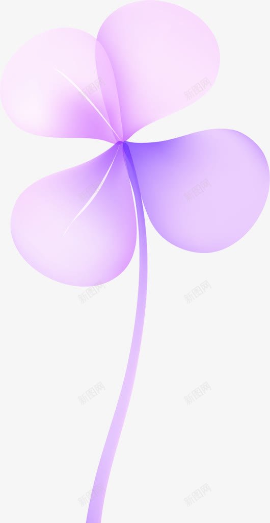 紫色卡通透明四叶花花朵png免抠素材_新图网 https://ixintu.com 卡通 四叶 紫色 花朵 透明
