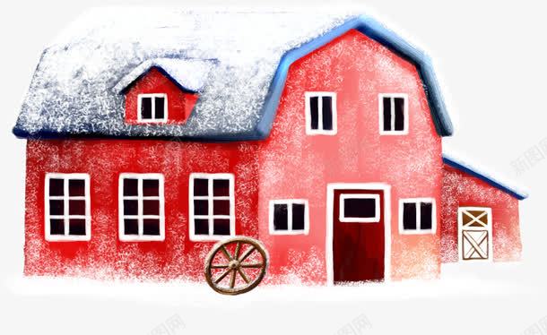 手绘创意卡通红色复古的小房子png免抠素材_新图网 https://ixintu.com 创意 卡通 复古 房子 红色