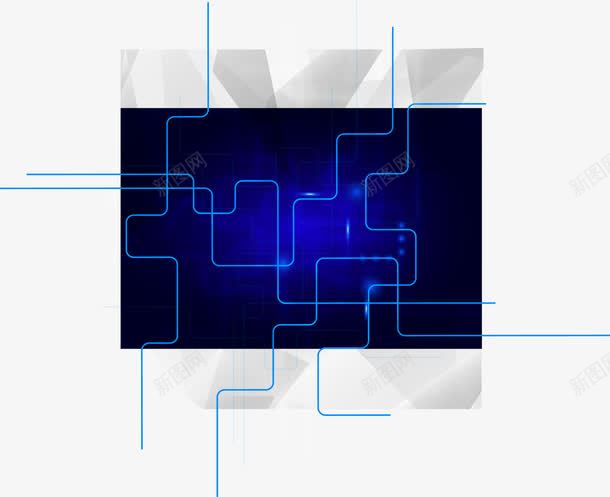 蓝色动感科技线型背景png免抠素材_新图网 https://ixintu.com 动感 科技 线型 背景 蓝色