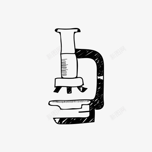 手绘显微镜png免抠素材_新图网 https://ixintu.com 一台 剪影 卡通 手绘 显微镜 白色 简笔 黑色