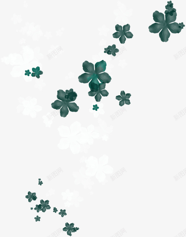 绿色手绘的小花png免抠素材_新图网 https://ixintu.com png图形 png装饰 小花 手绘 绿色 花朵 装饰