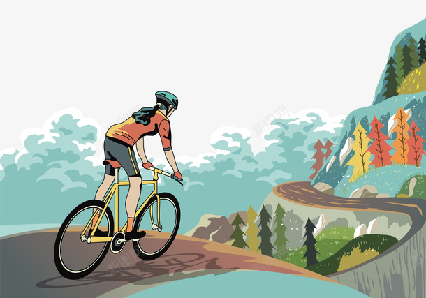 一个正在骑自行车的女孩矢量图eps免抠素材_新图网 https://ixintu.com 一个骑车女孩 手绘女孩 矢量自行车 自行车 自行车PNG 骑自行车 矢量图