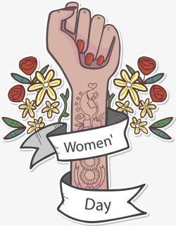 举起的手臂妇女节海报矢量图素材