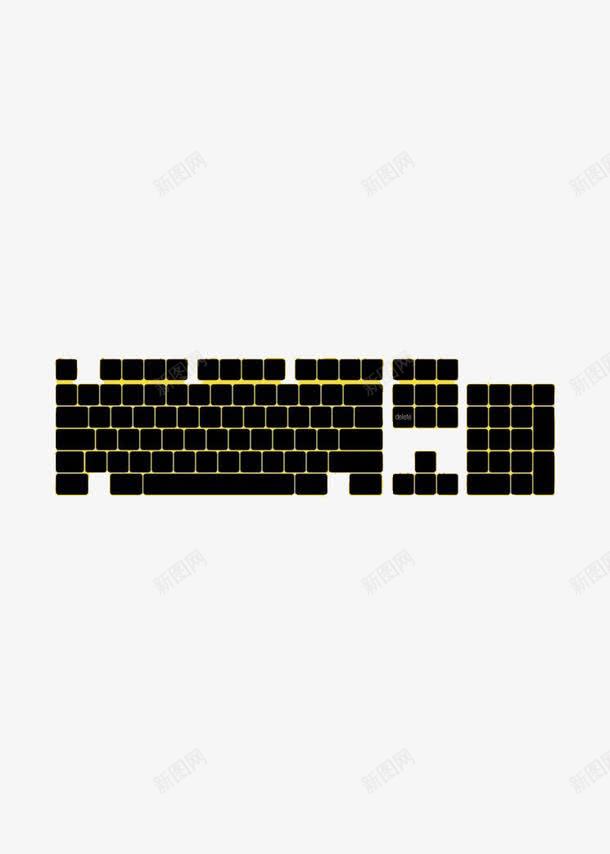 键盘创意海报图案png免抠素材_新图网 https://ixintu.com 科技 键盘 黑色