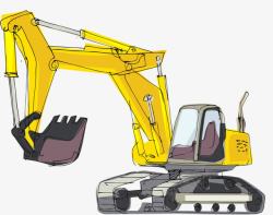 黄色铲子大型挖掘机高清图片
